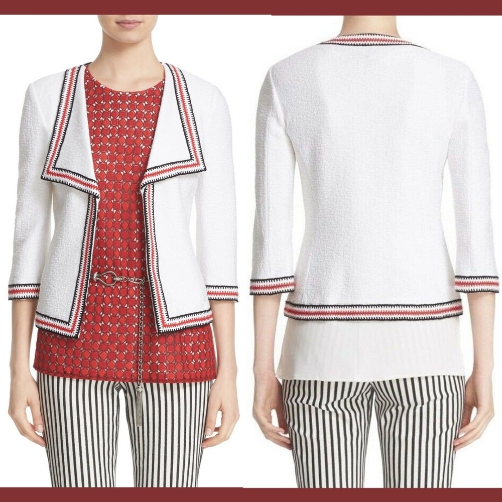 NWT $1695 St. John Collection Clair Rever Collar 3/4 Sleeve Jacket [SZ 6 ]‎